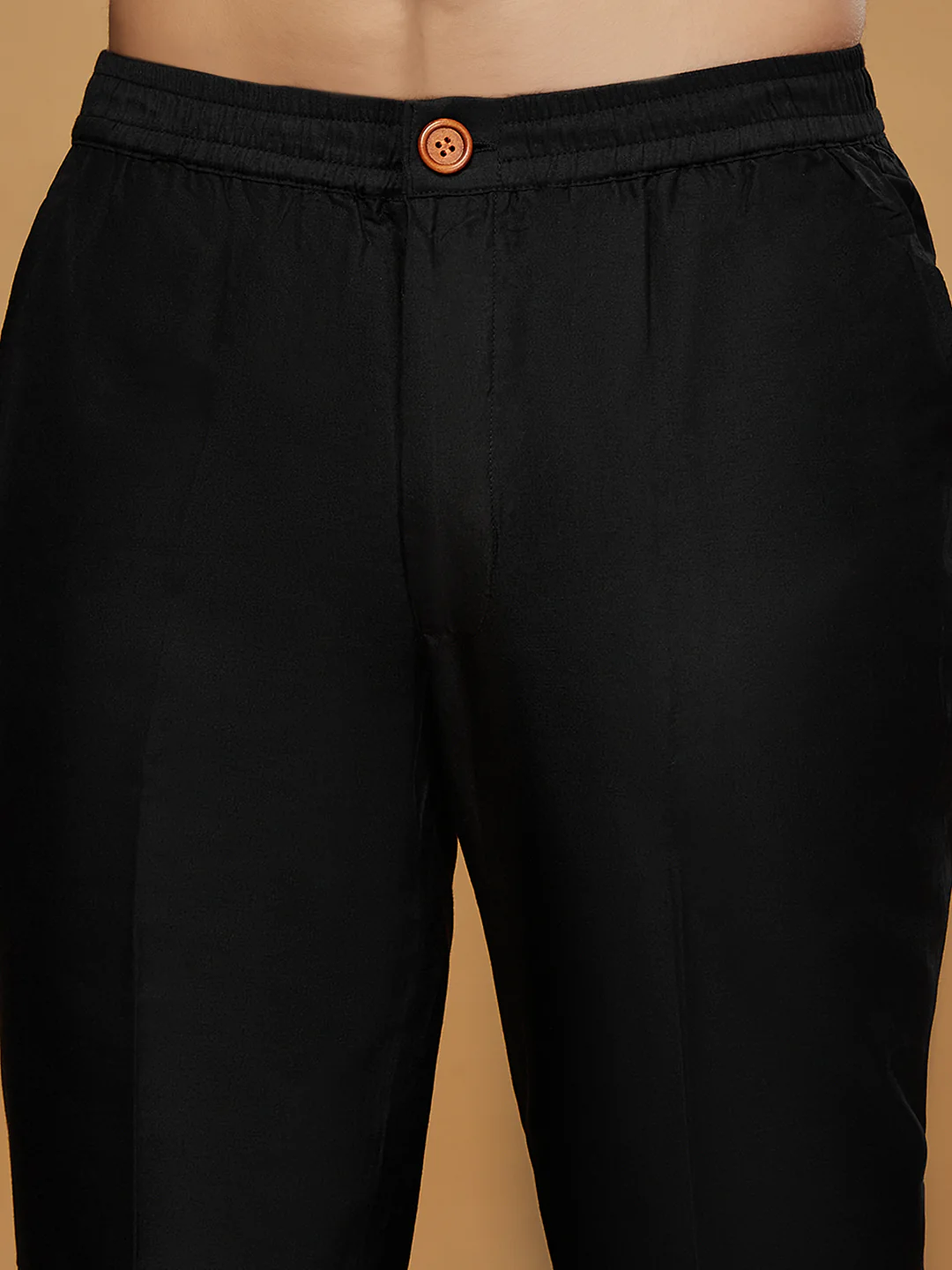 Black Embroidered Silk Blend Kurta with Trouser - Image 6