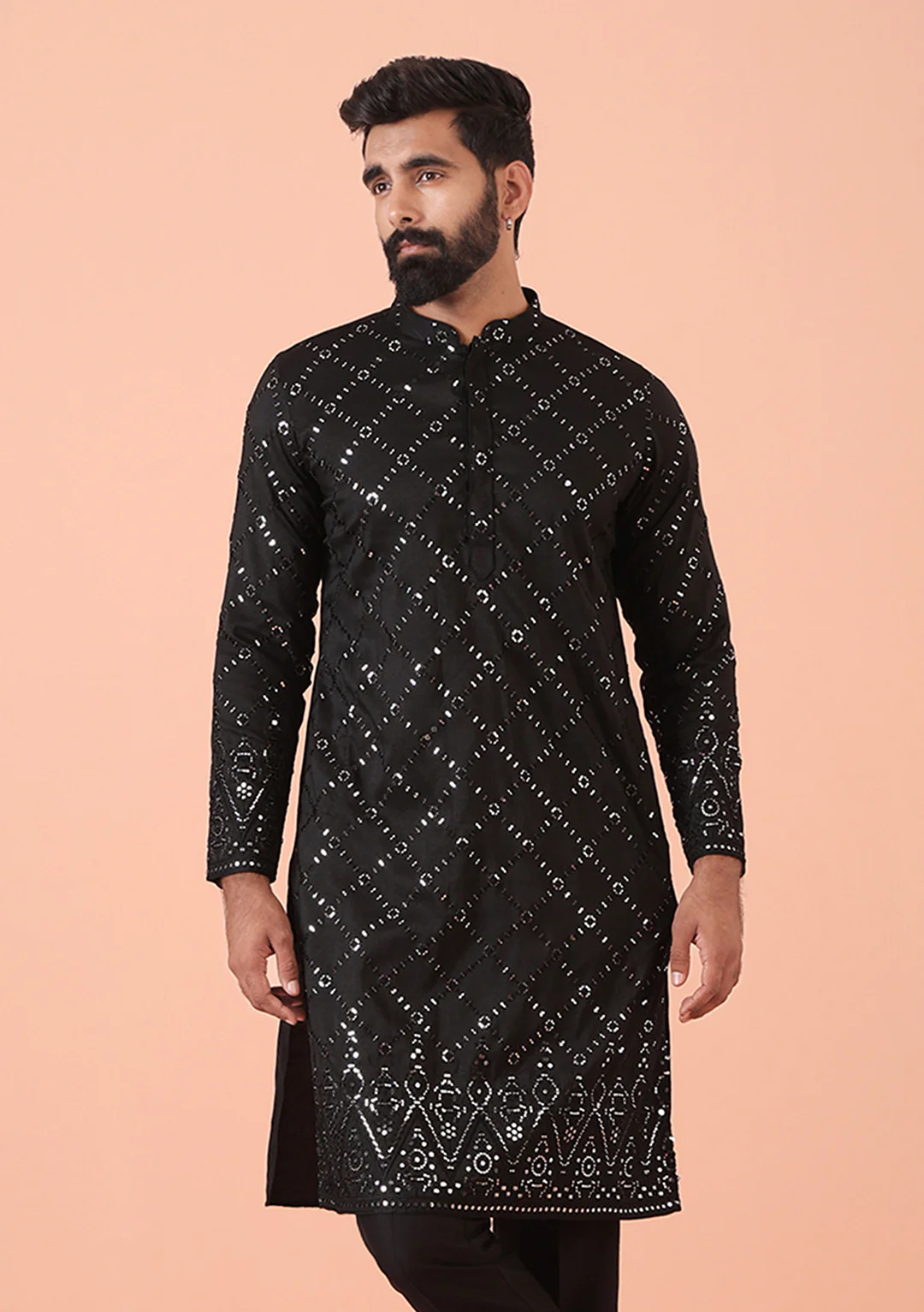 Black Mirror Work Kurta â€“ Festive & Wedding Wear - Image 2