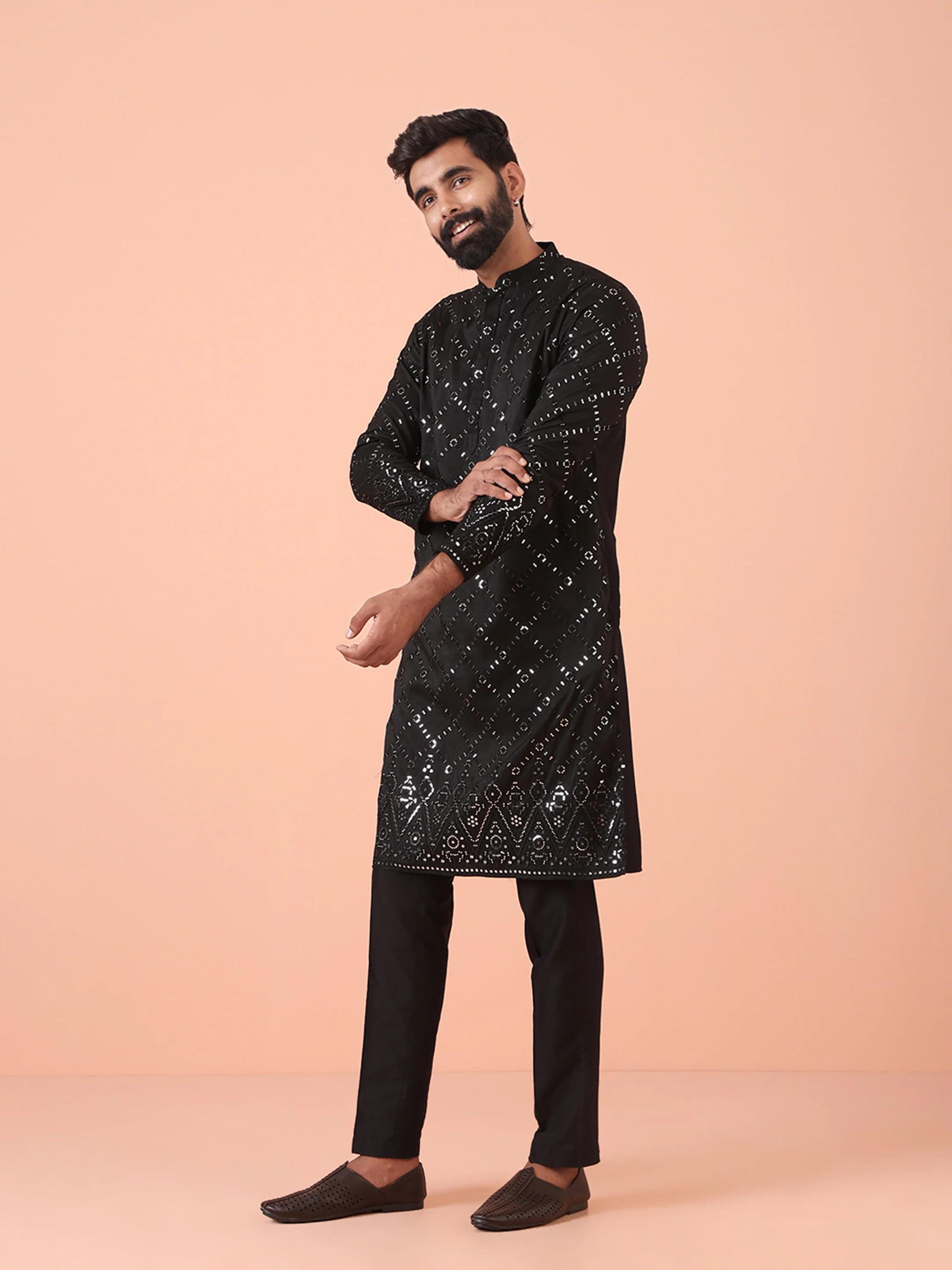 Black Mirror Work Kurta â€“ Festive & Wedding Wear - Image 3