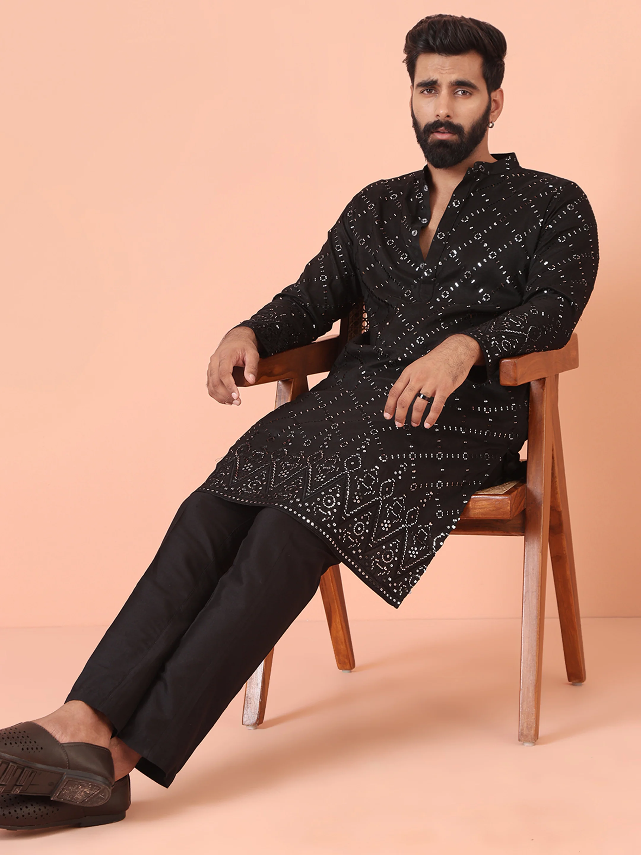 Black Mirror Work Kurta â€“ Festive & Wedding Wear - Image 8