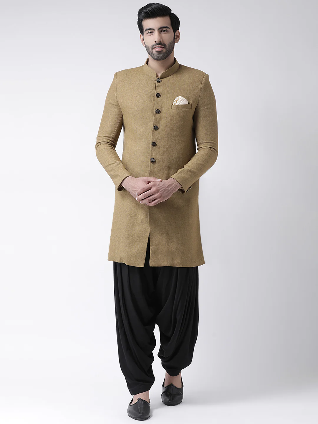 Black Solid Elasticated Patiala - Image 4