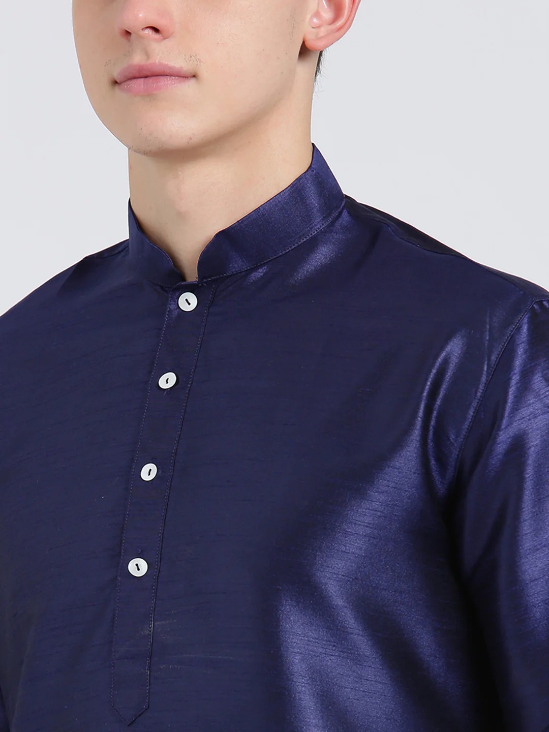 Navy Blue Kurta Churidar Set - Image 5