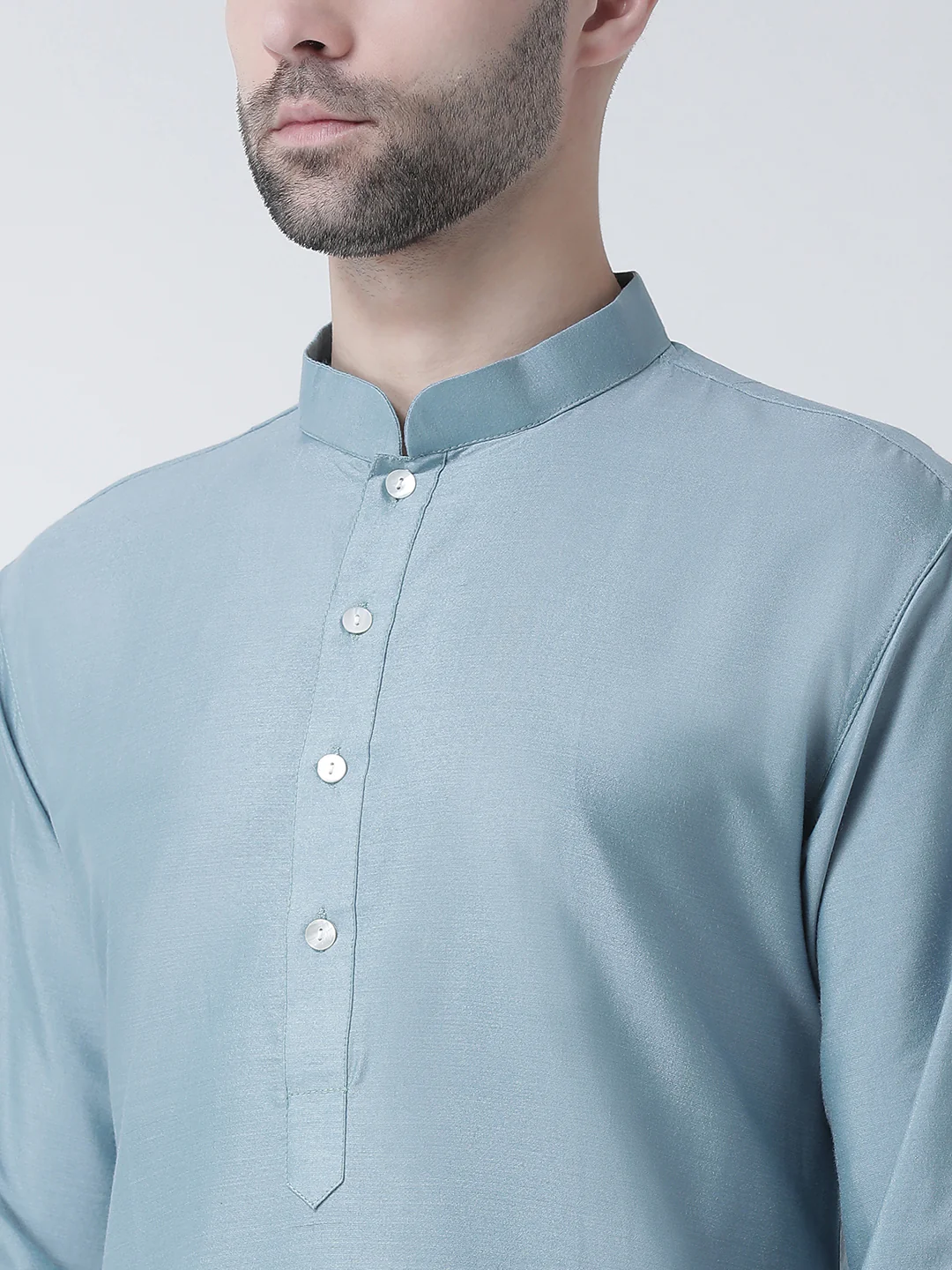 Kisah Men Blue Kurta Dhoti Set - Image 4