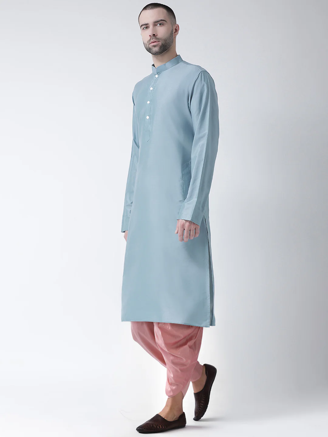 Kisah Men Blue Kurta Dhoti Set - Image 2