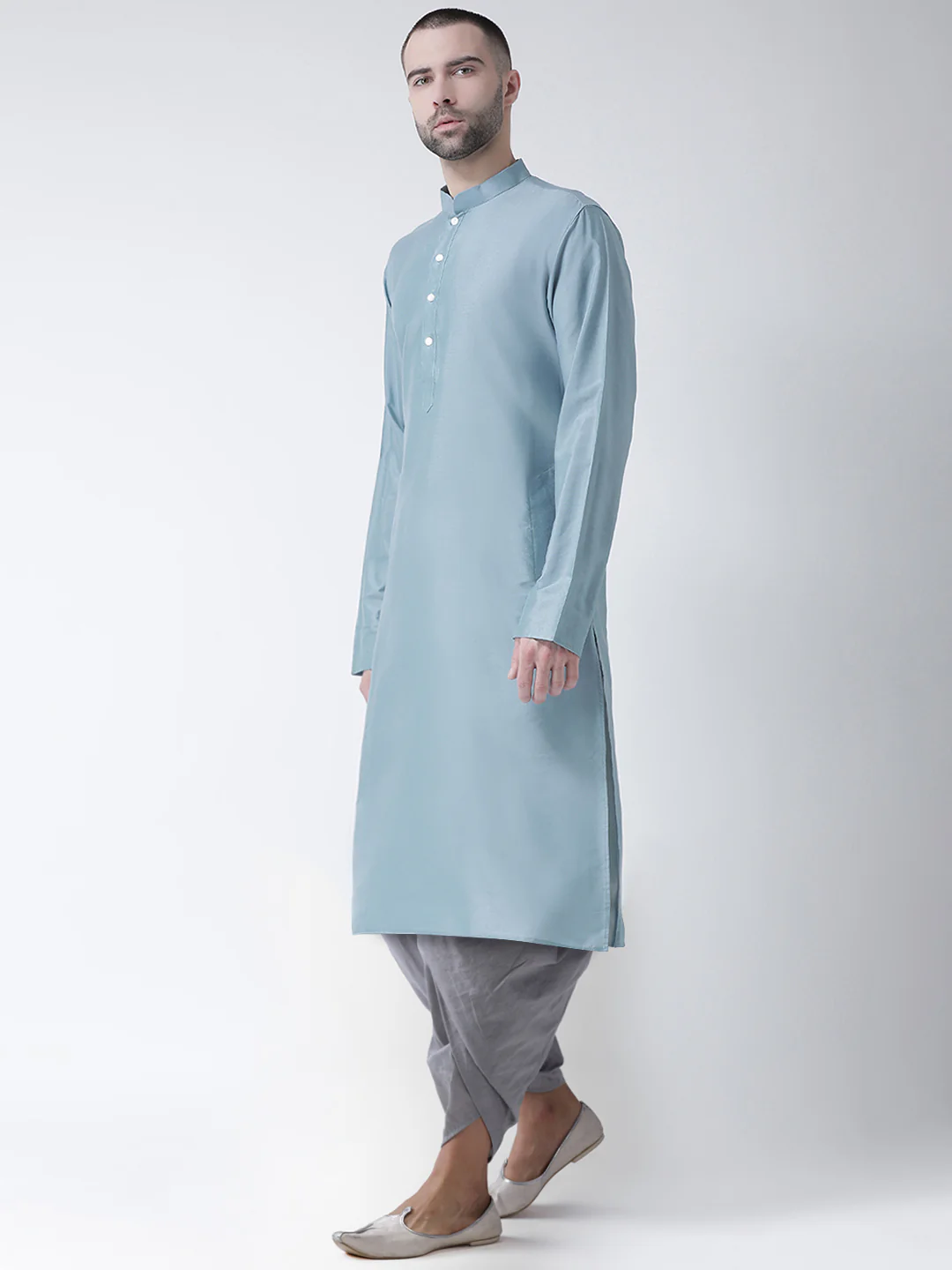 Kisah Men Blue Kurta Dhoti Set - Image 3