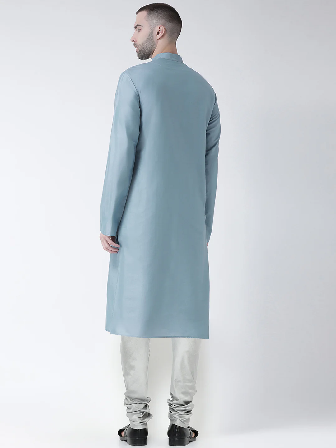 Blue Art Silk Solid Long Kurta. - Image 3