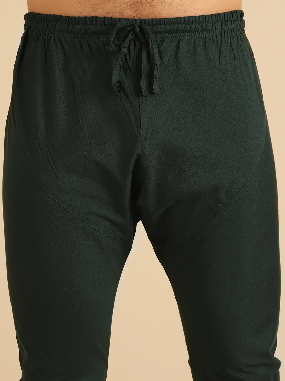 Dark Green Silk Blend Kurta with Churidar - Image 6