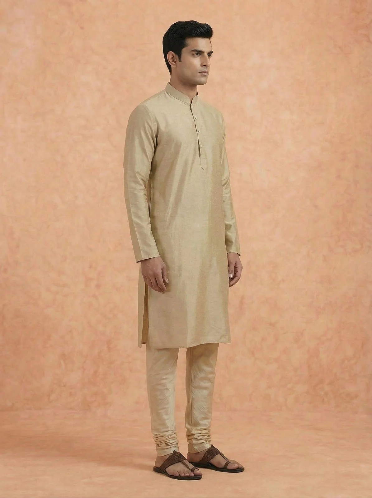 Men Brown Kurta - Image 2