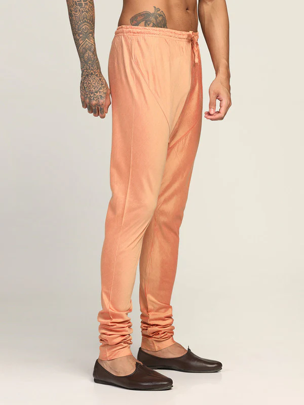 Peach Churidar Bottomwear â€“ Elasticated Ethnic Fit - Image 2