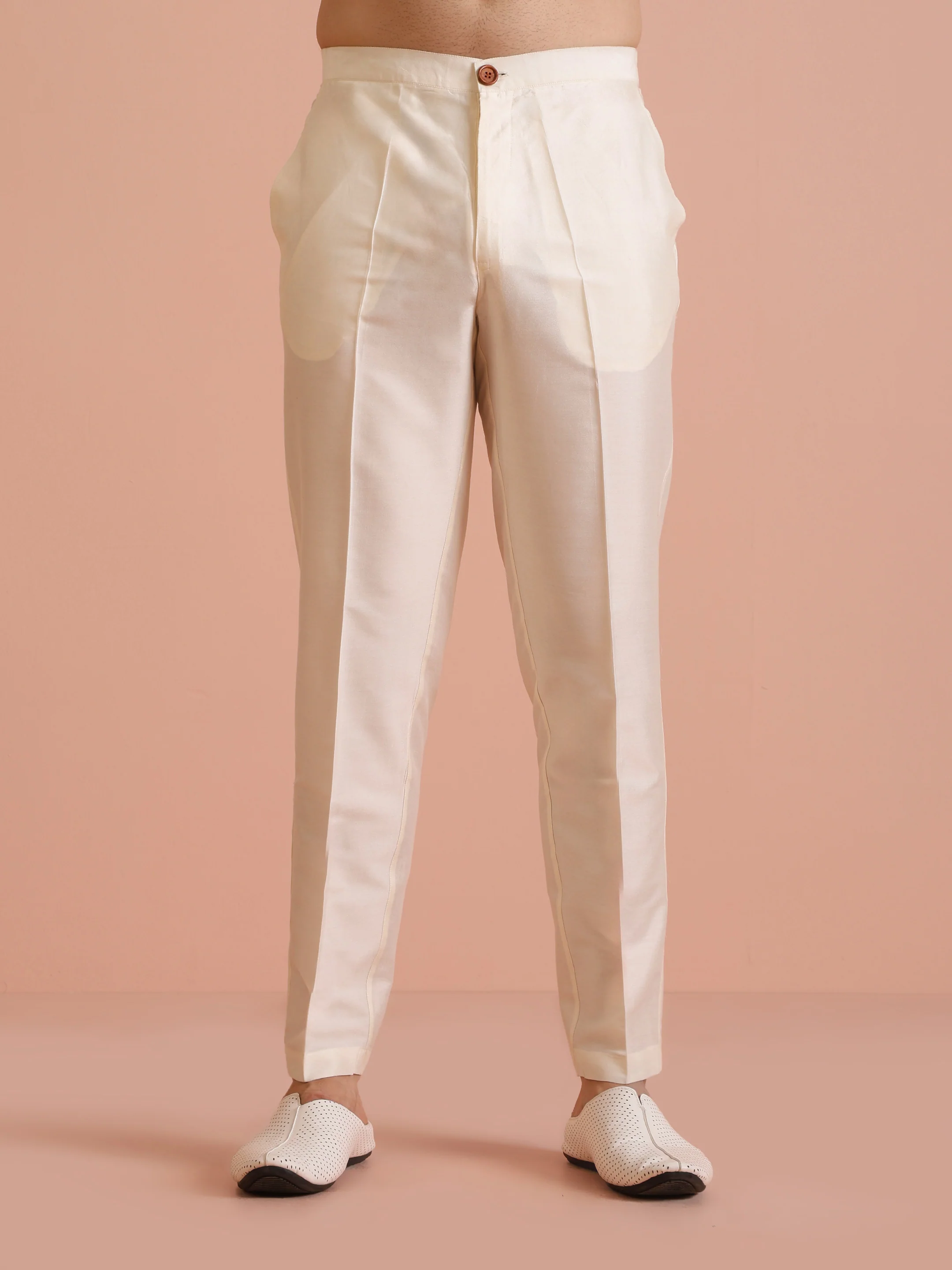 White embroidered Kurta with White Trouser - Image 6