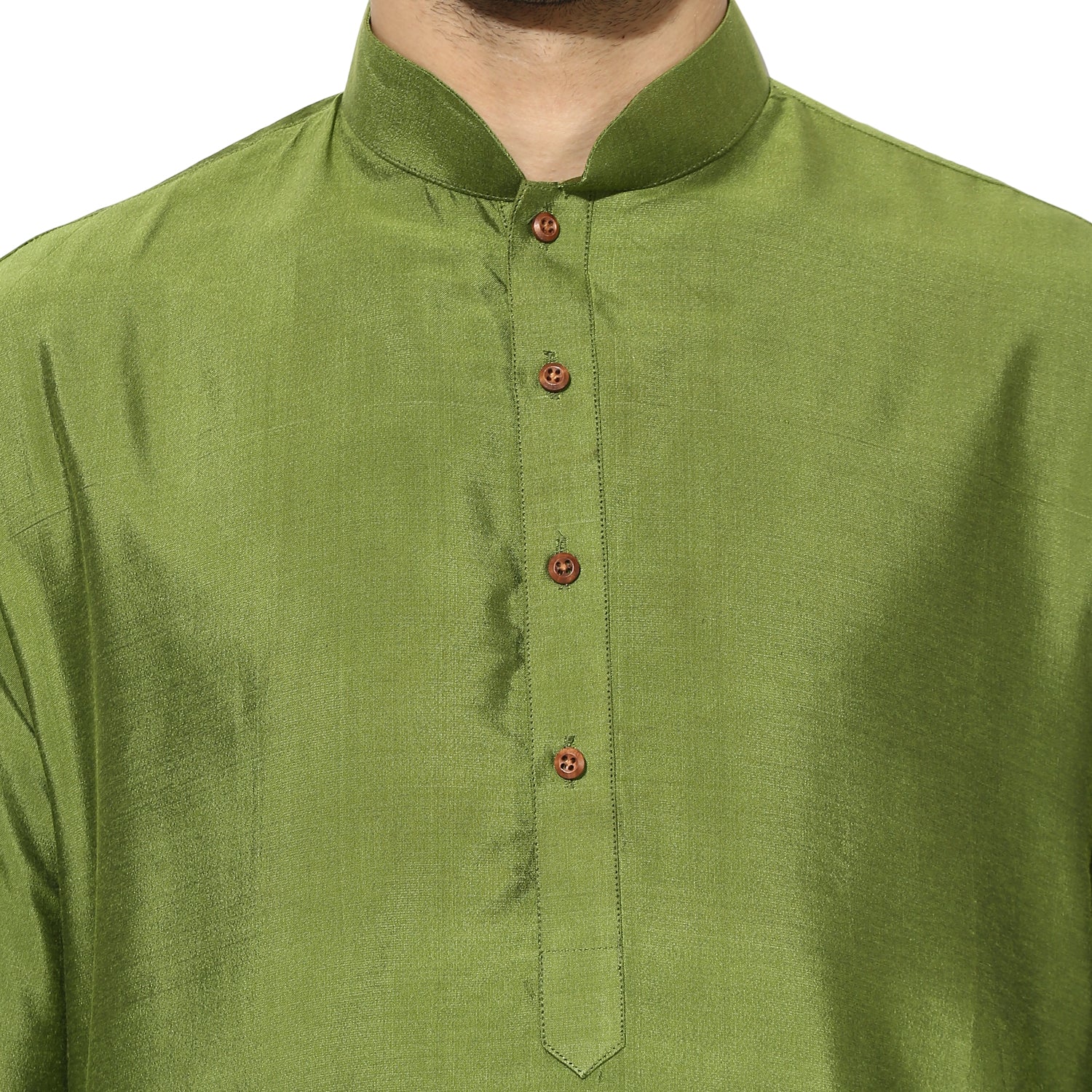 Green Solid Kurta with Black Churidar - Image 5