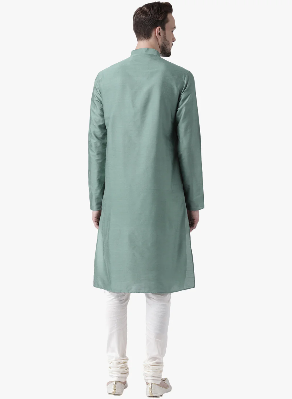 Men Green Kurta Churidar Set - Image 4