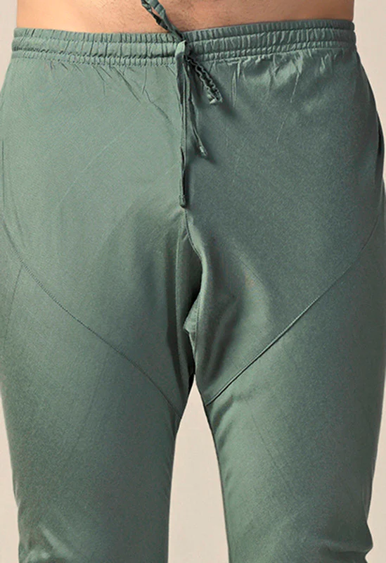 Sage Green Mid Kurta Trouser Set - Image 6