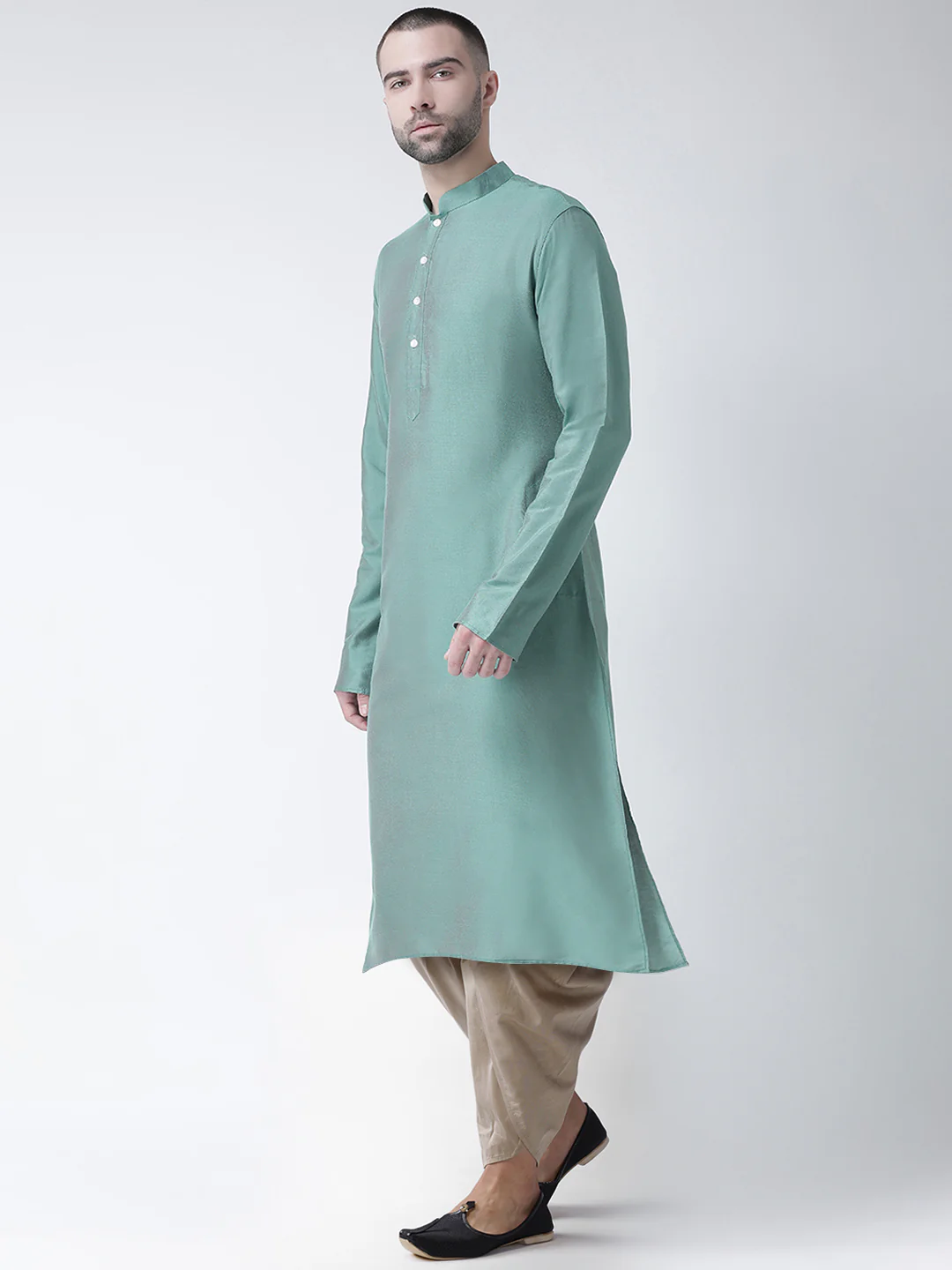 Kisah Men Green Kurta Dhoti Set - Image 2