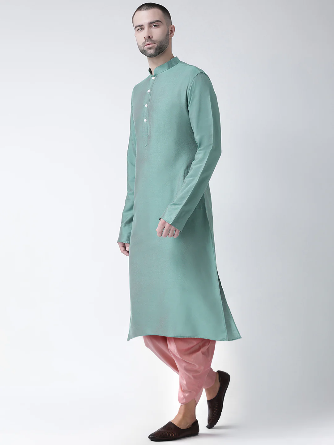 Kisah Men Green Kurta Dhoti Set - Image 2