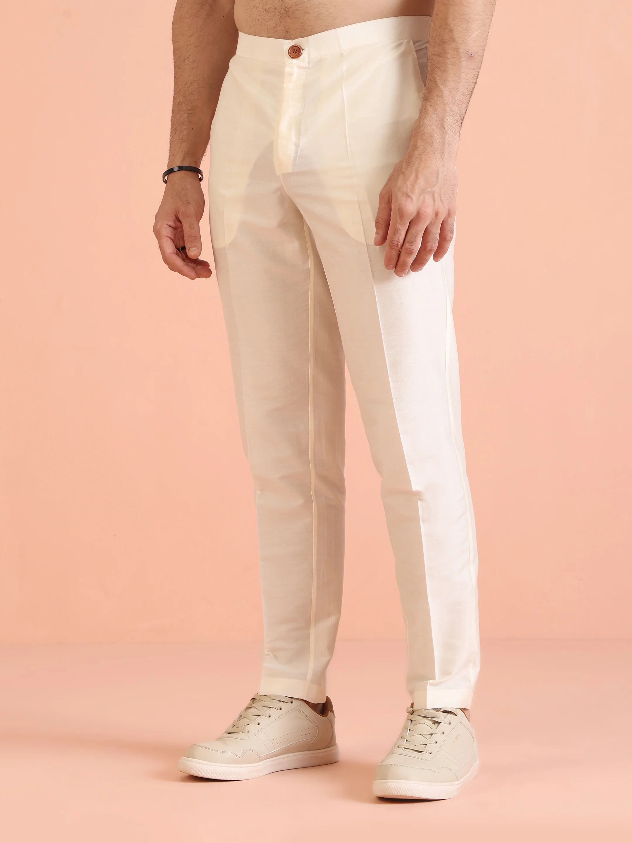 Men Green Solid Kurta Trouser Set - Image 6