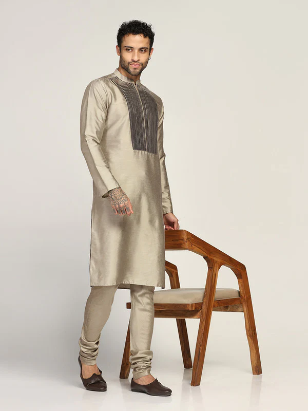Beige Art Silk Solid Churidar - Image 6