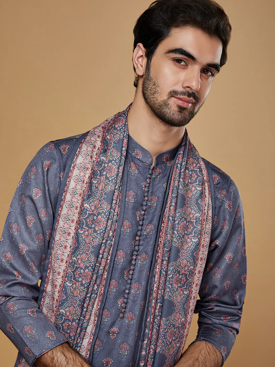 Multi-Coloured Paisley Printed Dupatta - Image 5