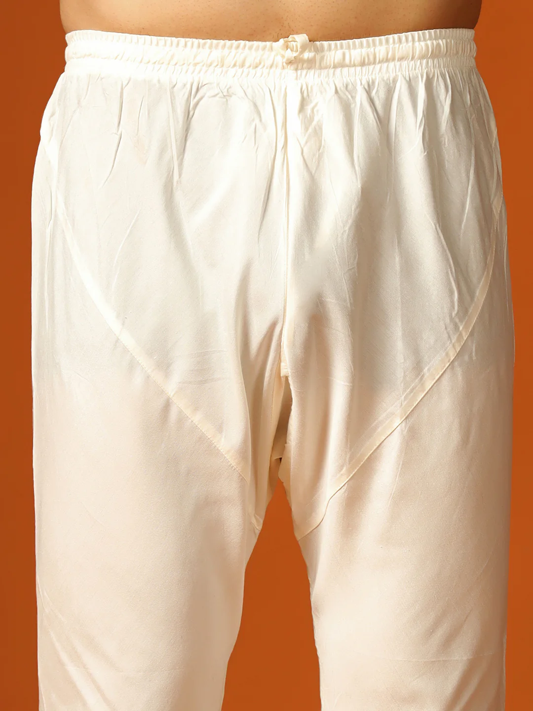 Beige Textured Jacket Cream Kurta Churidar Set - Image 7