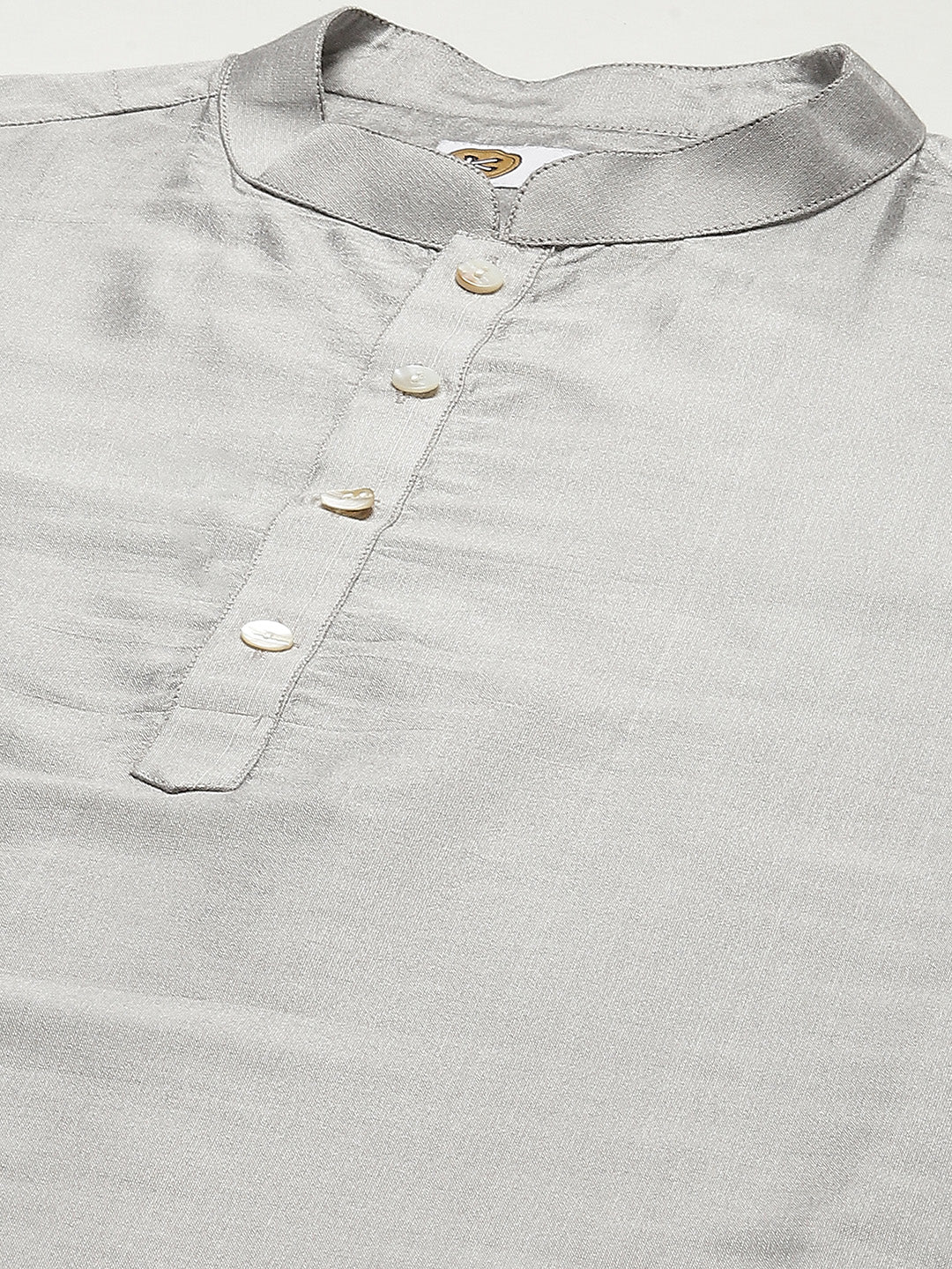 Men Grey Kurta Jacket Set - Image 5