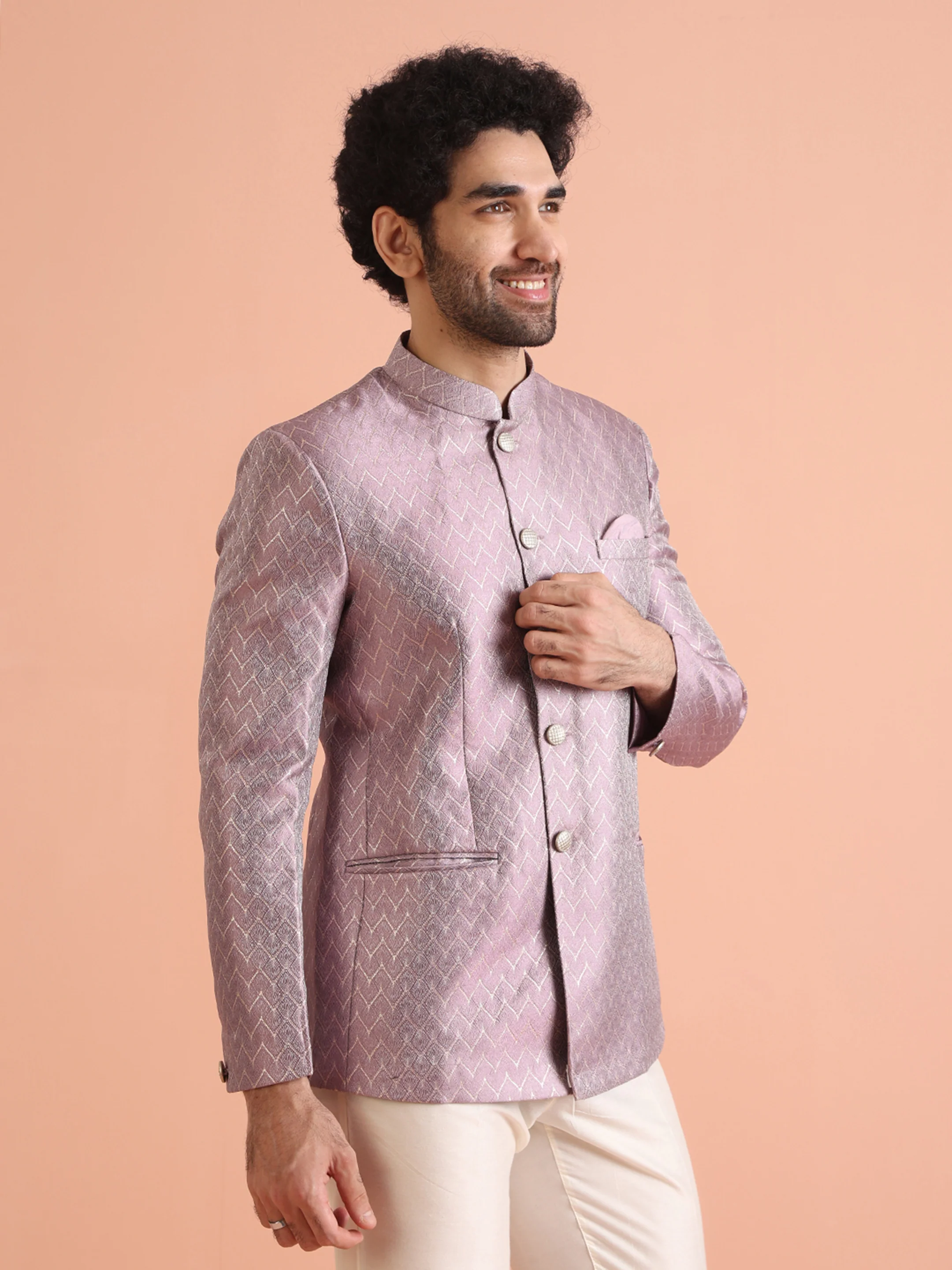 Pink Jodhpuri Bandhgala Set - Image 3