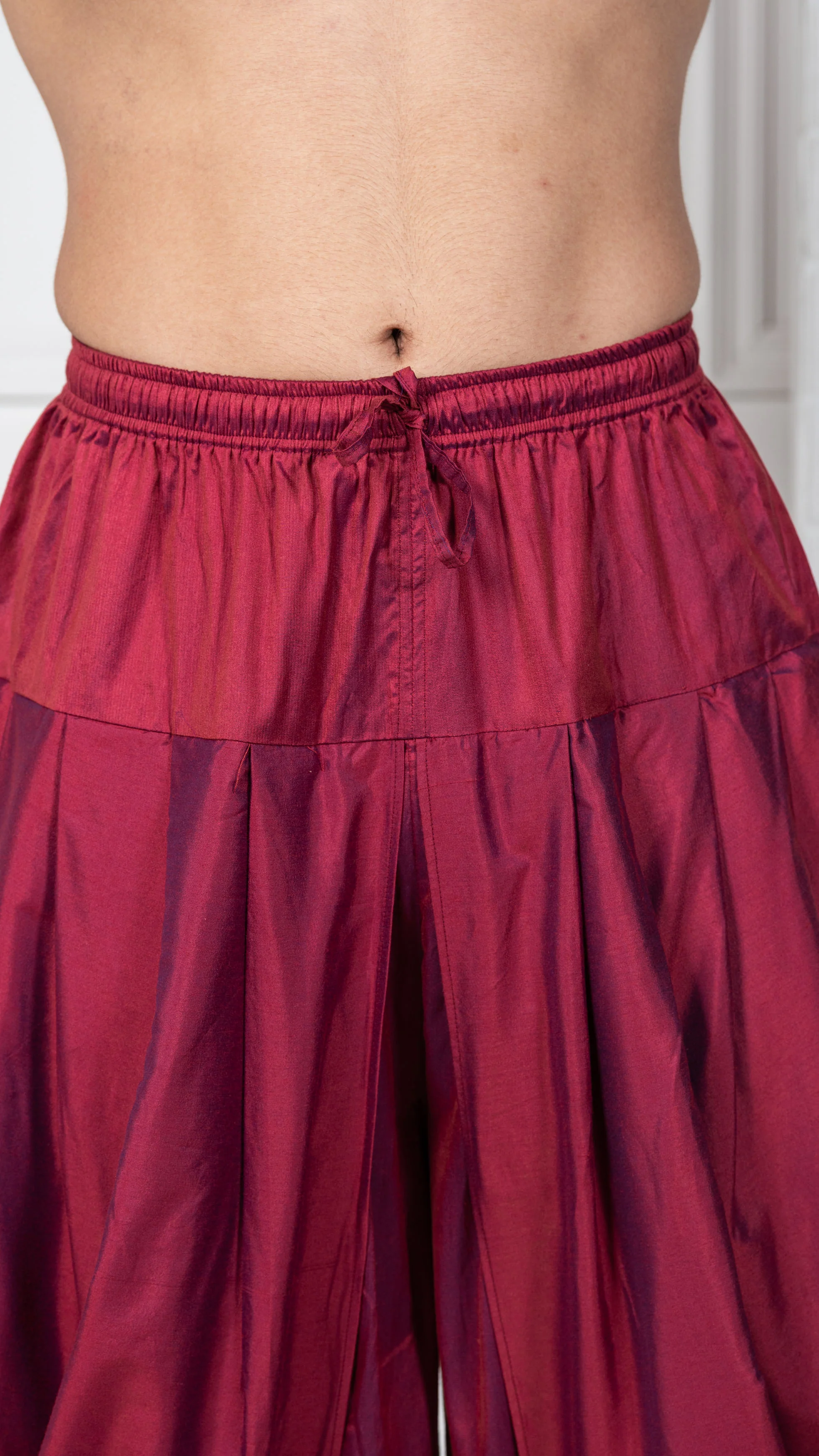 Magenta Solid Elasticated Dhoti - Image 5