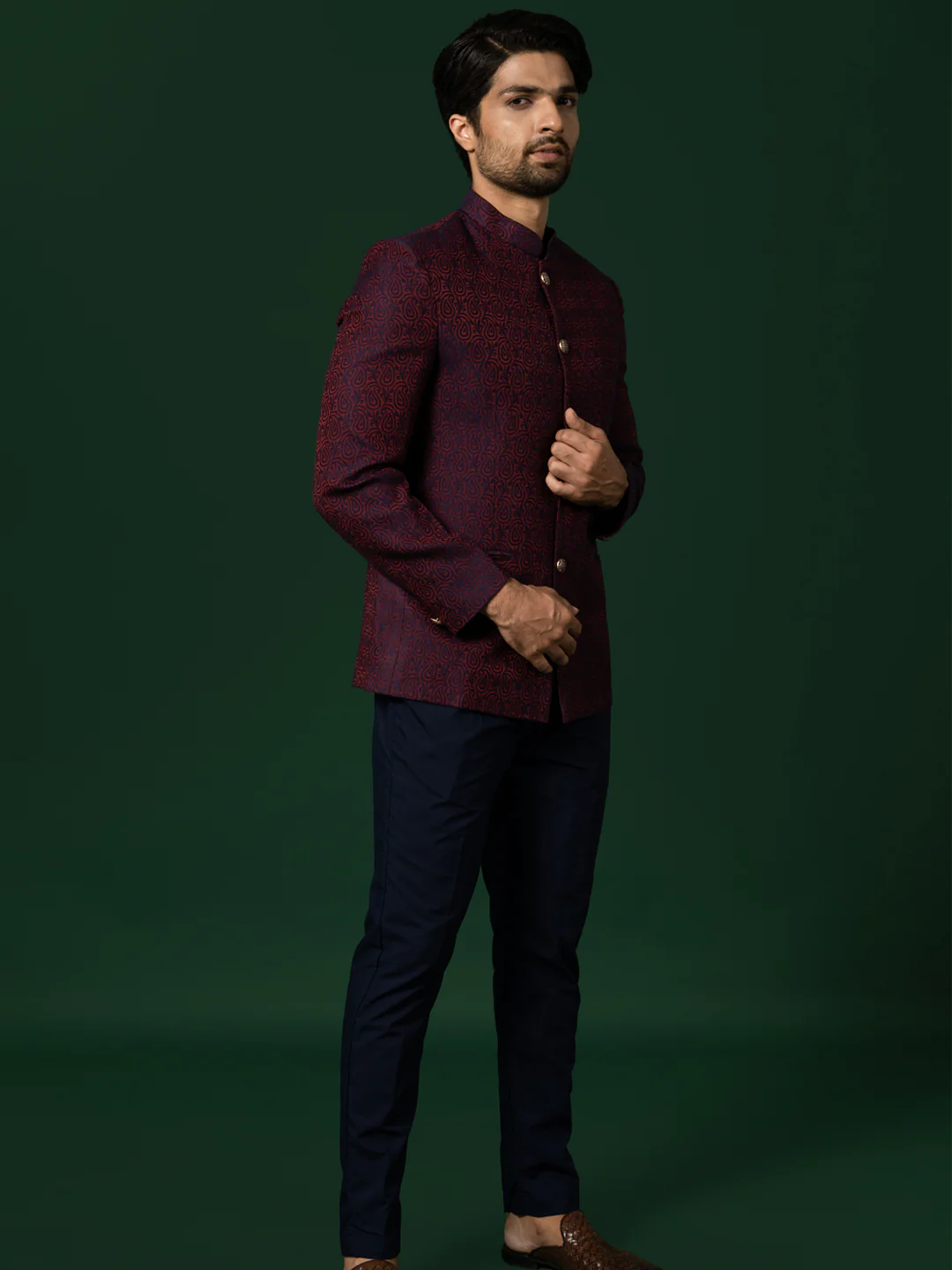 Maroon Jodhpuri Bandhgala Set - Image 3
