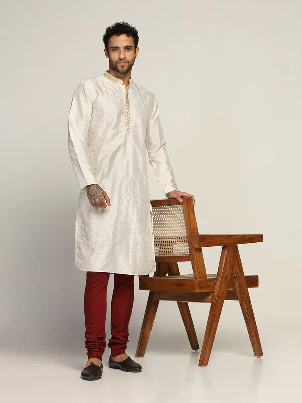 Maroon Art Silk Solid Churidar Bottomwear - Image 6