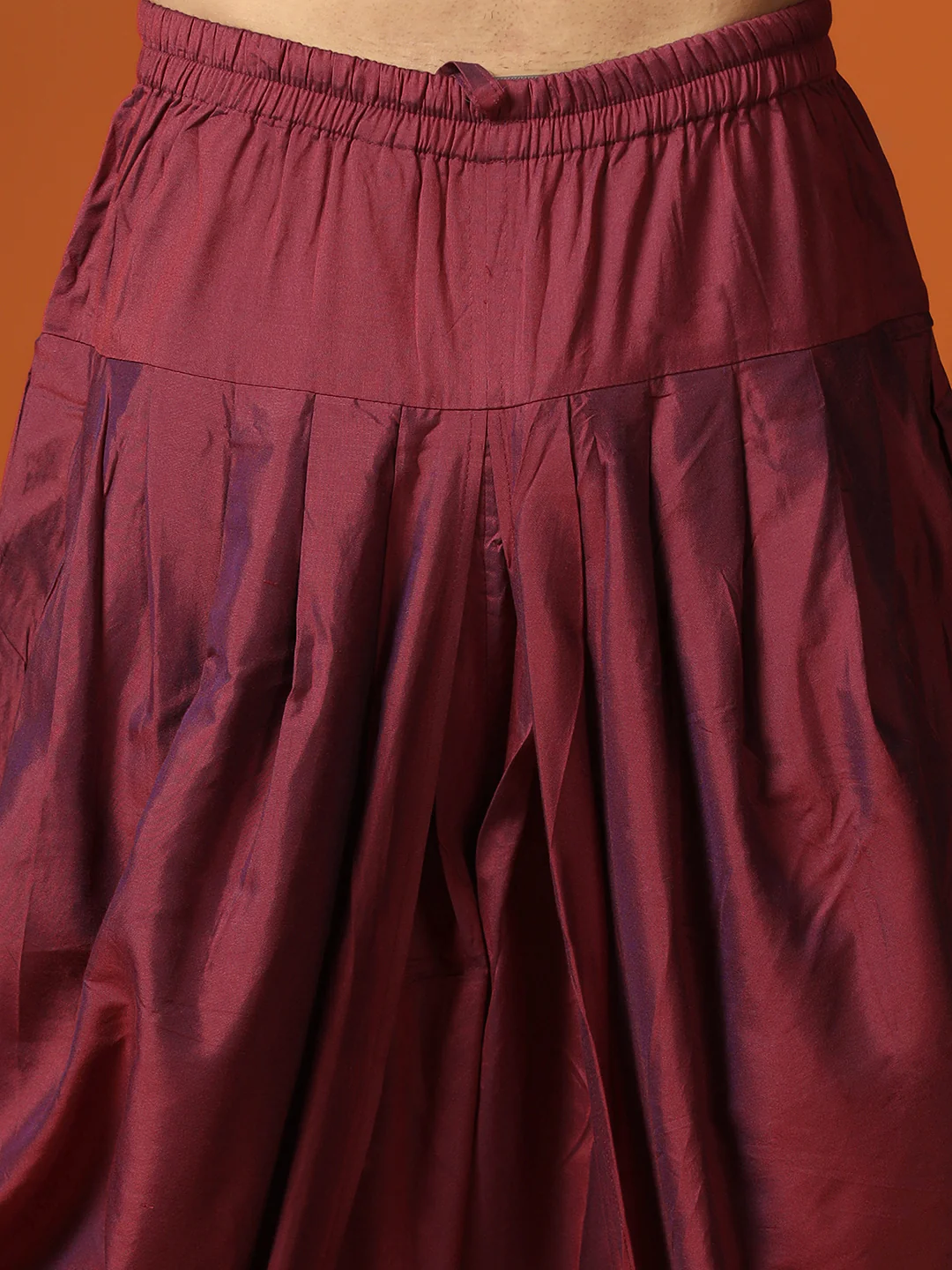 Men Maroon Indowestern Dhoti Pant Set - Image 6