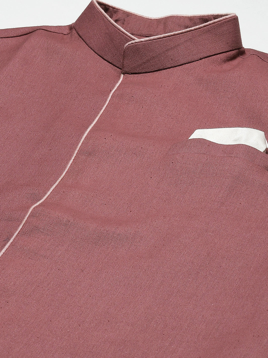 Men Mauve Kurta Jacket Set - Image 3