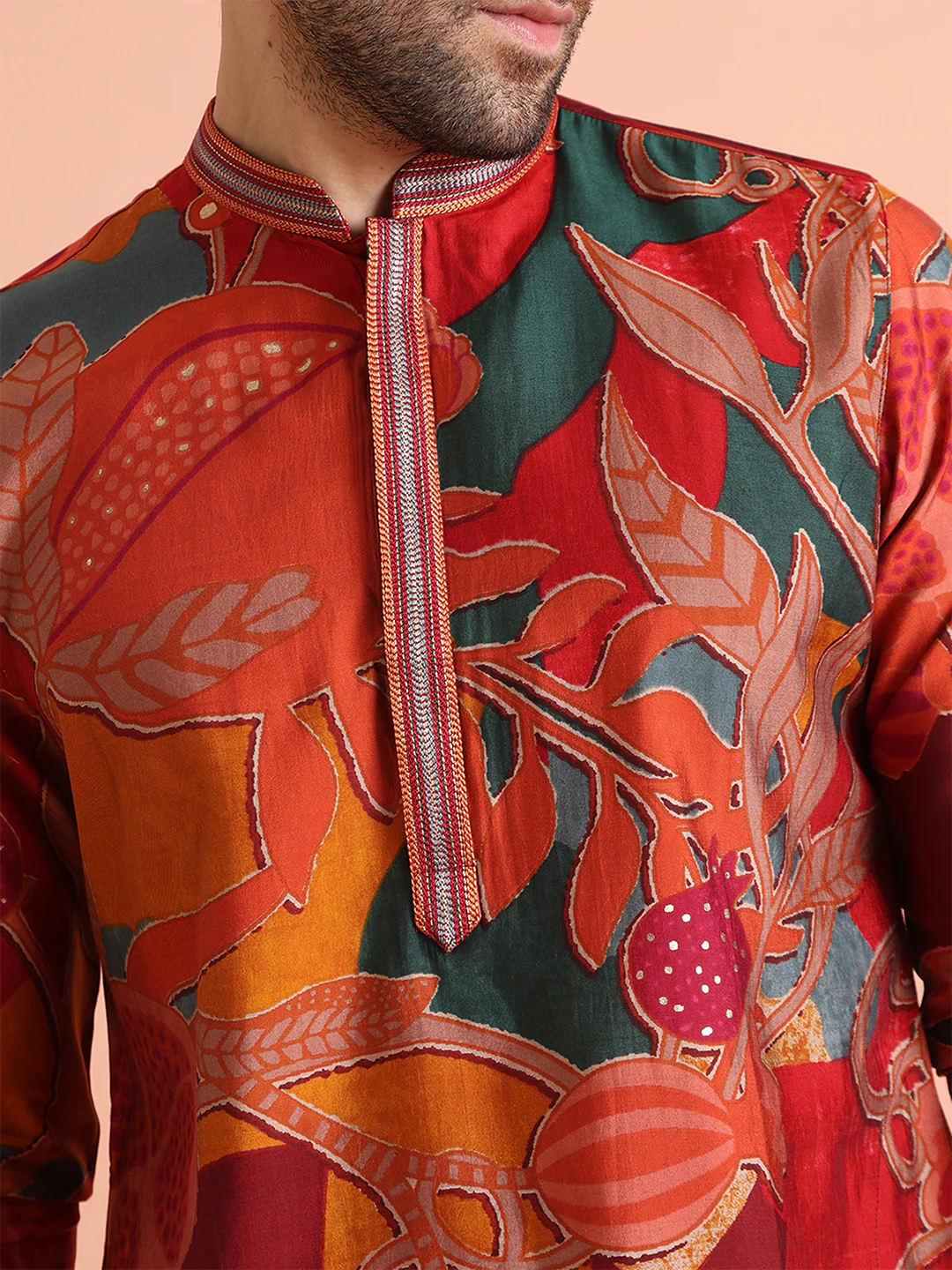 Multi-Color Printed Kurta with Maroon Churidar - Image 5