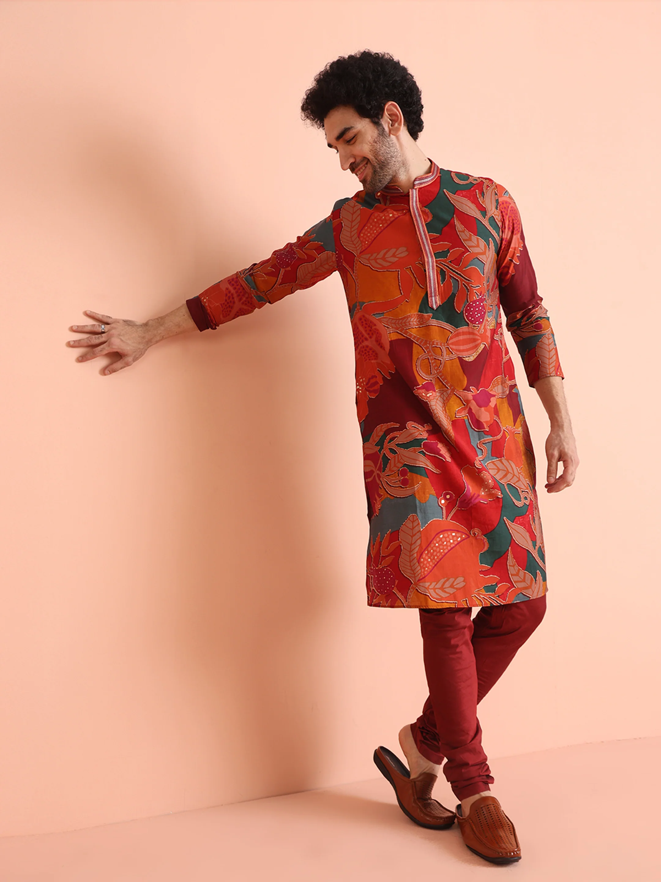 Multi Color Cotton Printed Long Kurta - Image 6