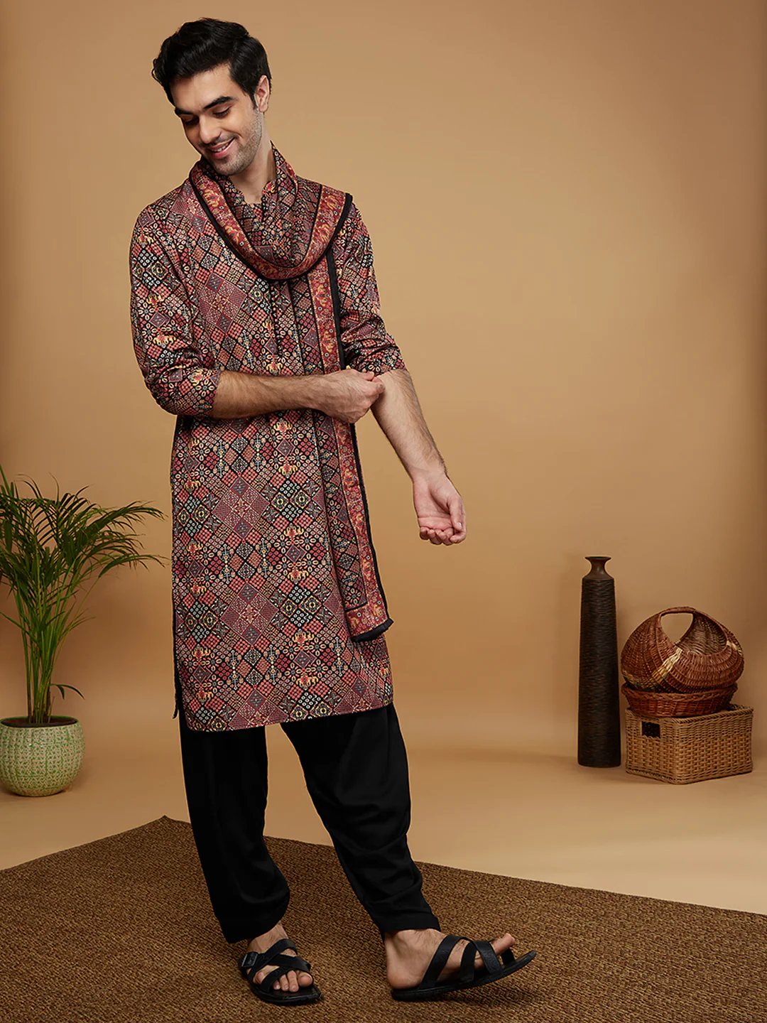 Multi-Color Silk Printed Ethnic Dupatta. - Image 2