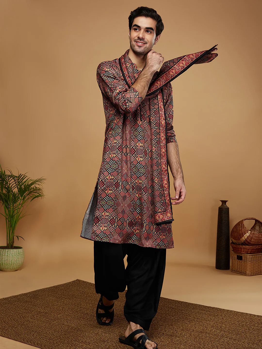 Multi-Color Silk Printed Ethnic Dupatta. - Image 6