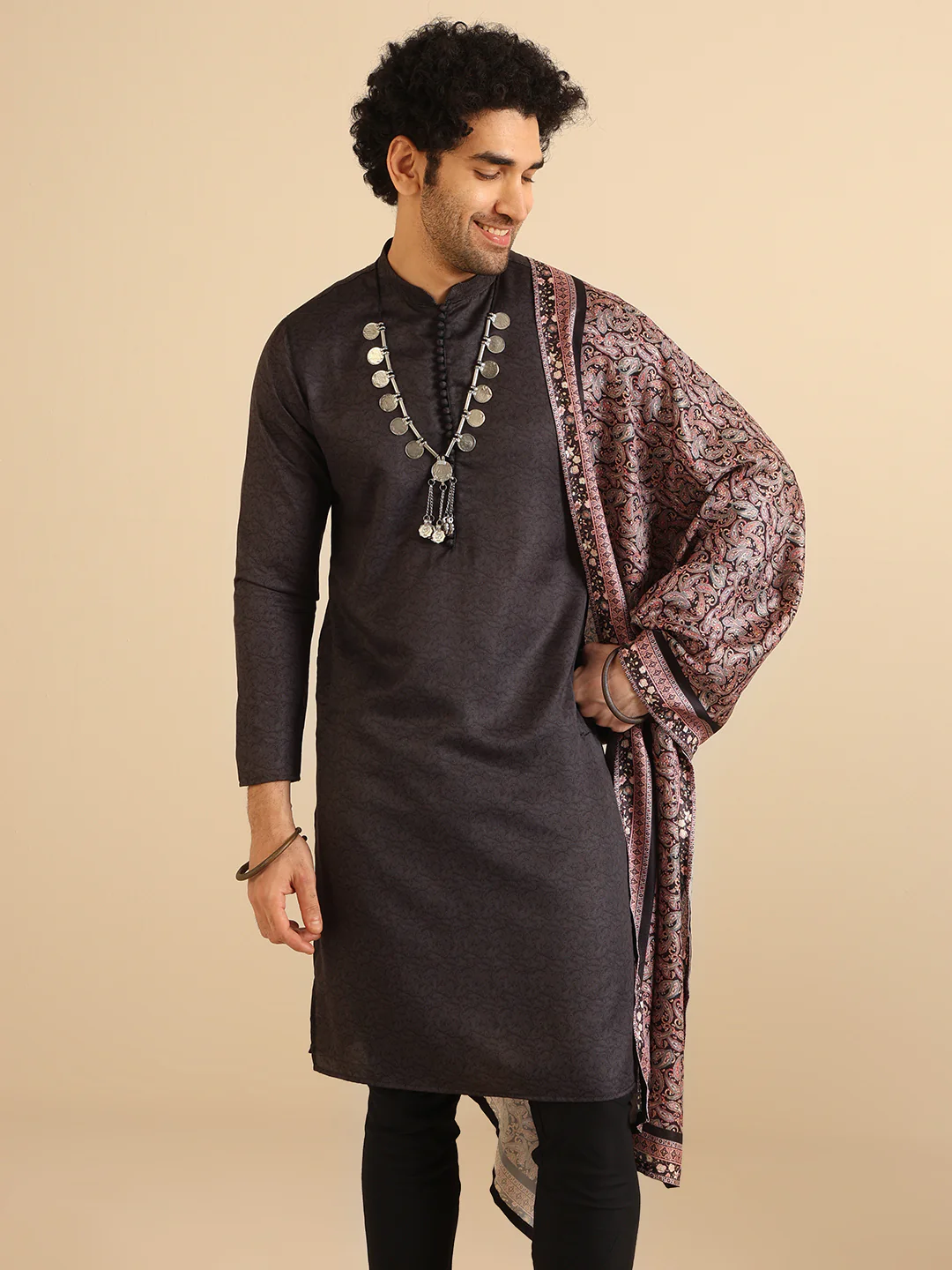 Men Multi Color Printed Dupatta - Image 6