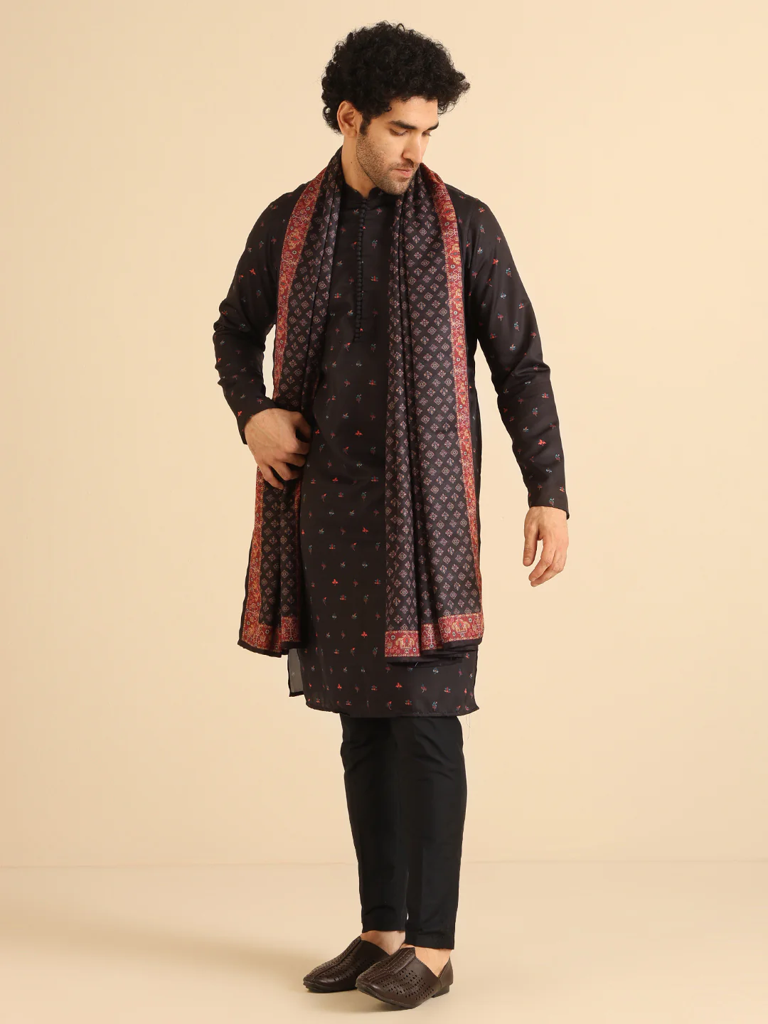 Men Multi Color Printed Dupatta - Image 3