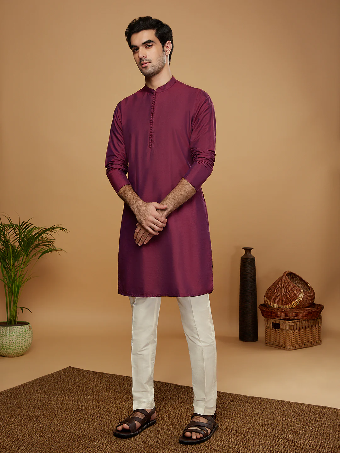 Men Multi Kurta Bandhgala Trouser Set - Image 5