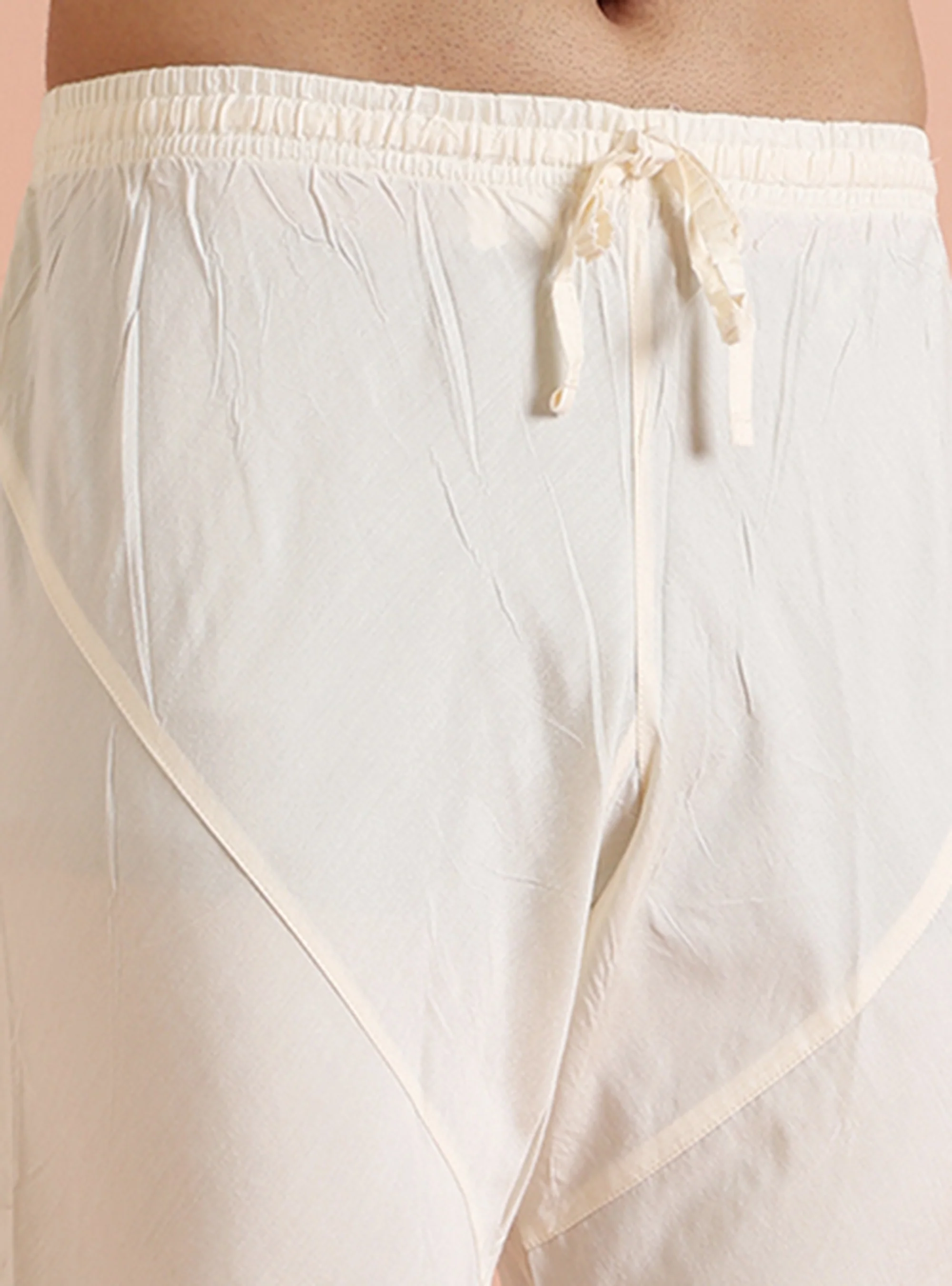 Cream Silk Blend Embroidered Kurta Churidar Set - Image 7