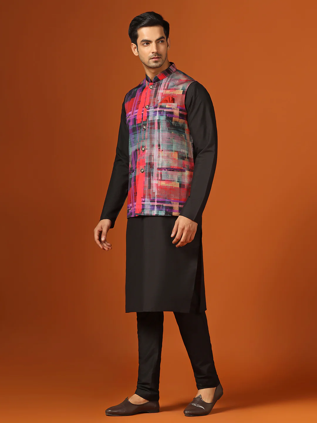 Kisah Men Multi Kurta Jacket Churidar Set - Image 3