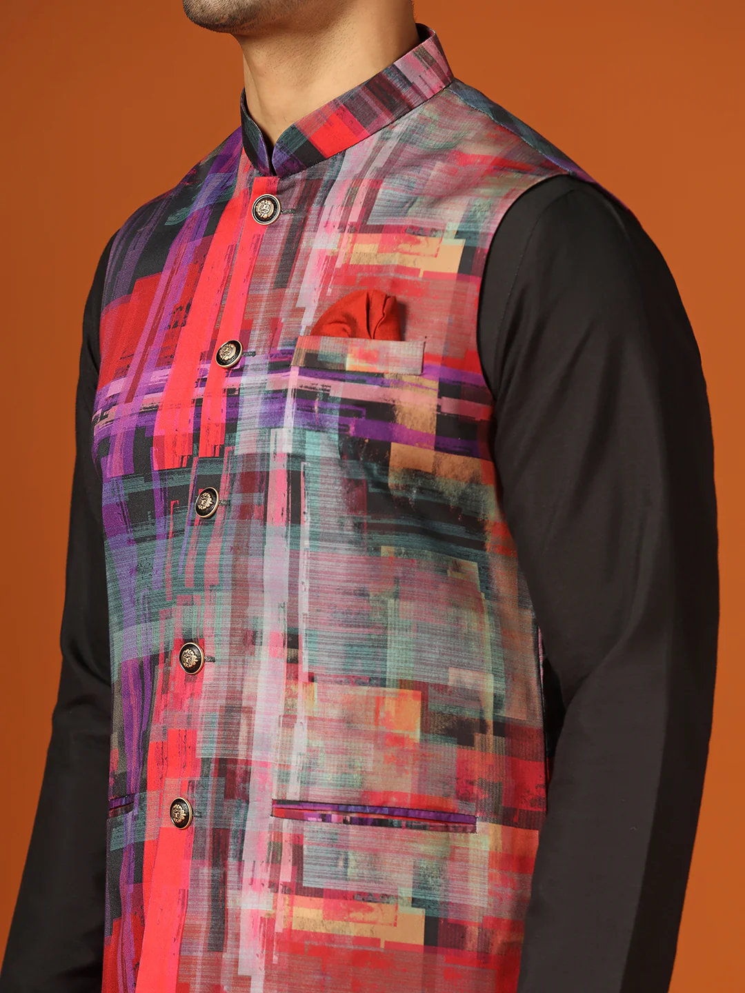 Kisah Men Multi Kurta Jacket Churidar Set - Image 6
