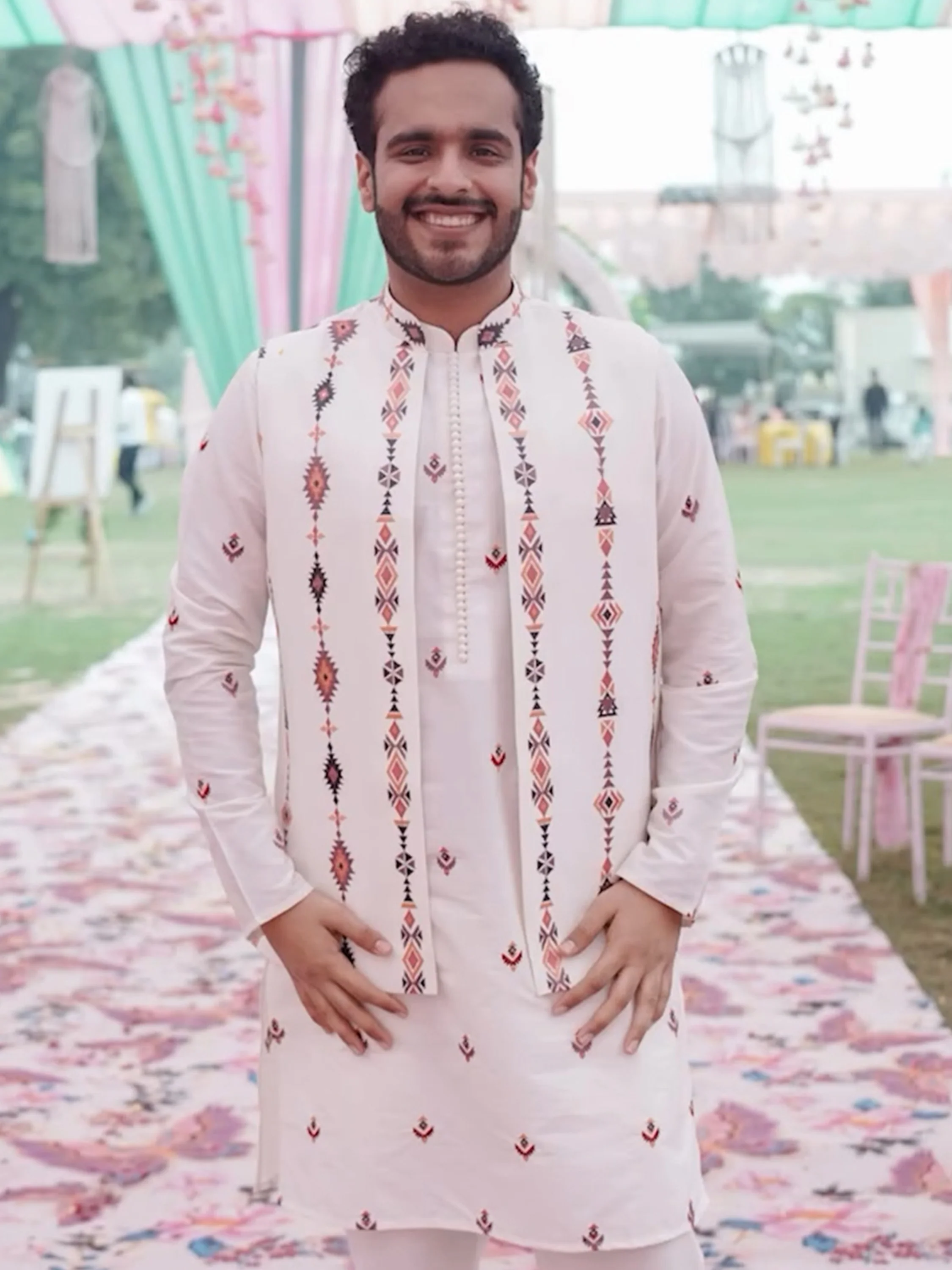 Multi-Color Nehru Jacket Set - Image 8