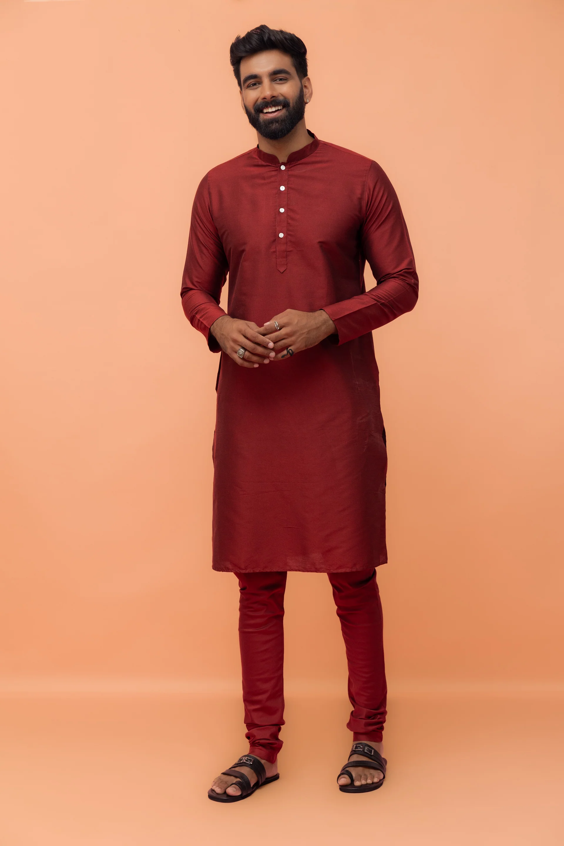 Multicolor Printed Nehru Jacket Kurta Churidar - Image 8