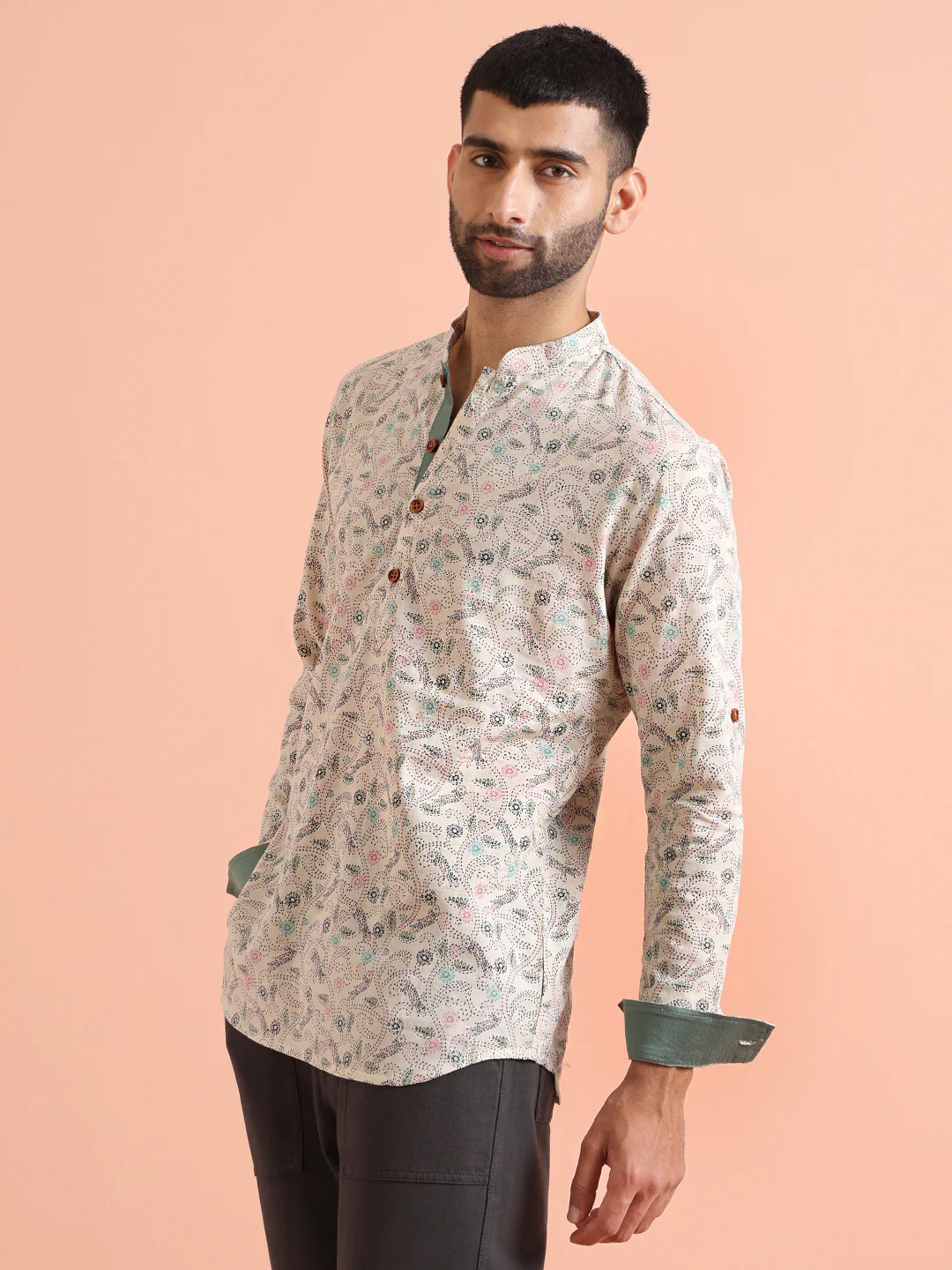 Multi Color Cotton Printed Short Kurta - Image 3