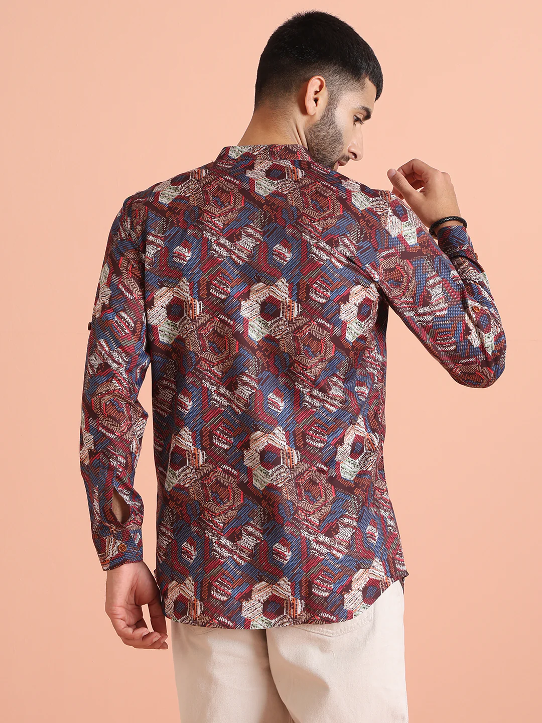 Multicolor Geometric Printed Kurta â€“ Casual & Festive Wear - Image 4
