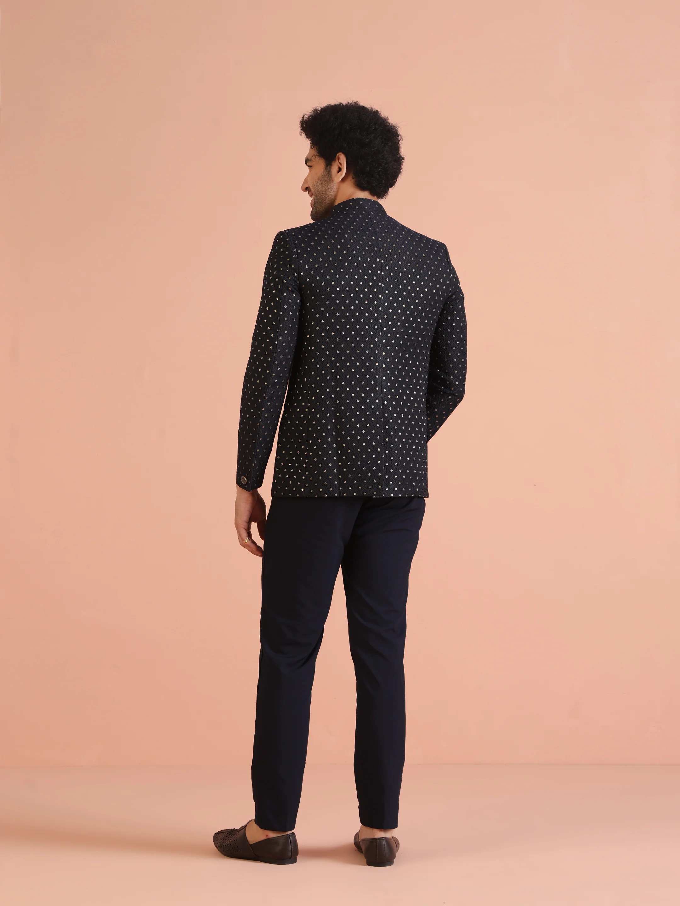 Navy Blue Jodhpuri Bandhgala Set - Image 5