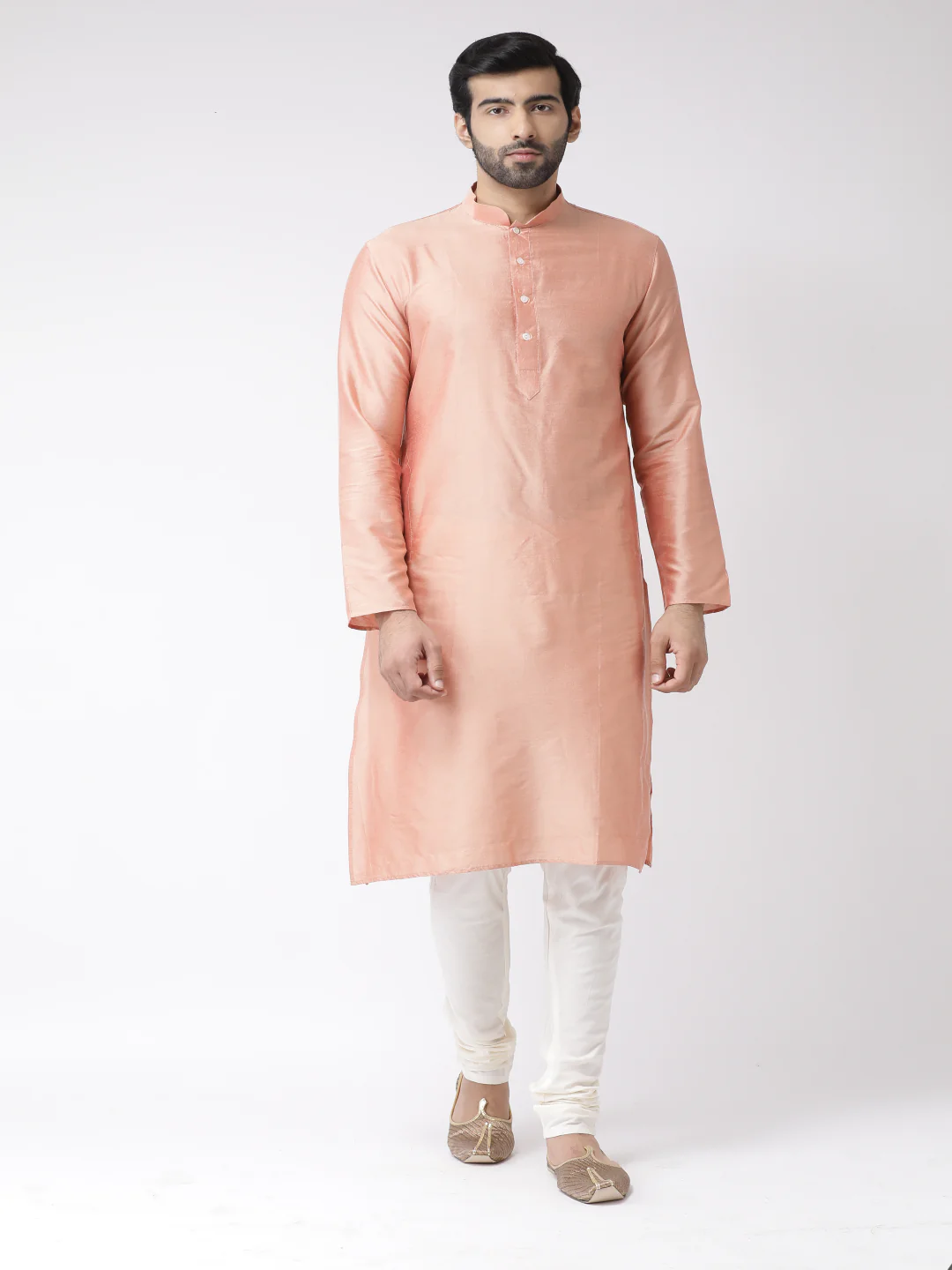 Men Navy Blue Printed Kurta Jacket Set - Image 5