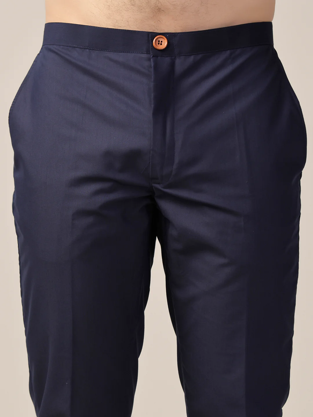 Men Navy Blue Kurta Jacket Trouser Set - Image 7