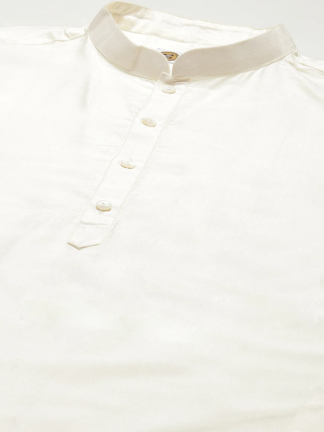 Men Off White Silk Blend Kurta Dhoti Set â€“ Elegant Festive Wear - Image 5
