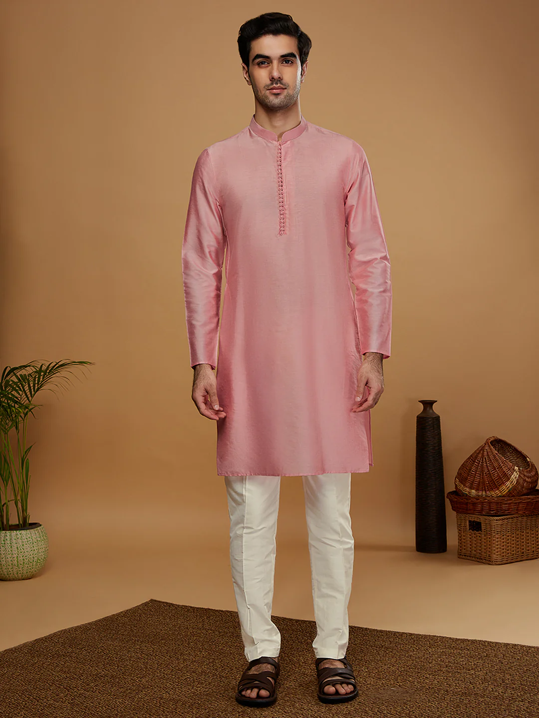 Kisah Men Off White Kurta Jacket Trouser Set - Image 5