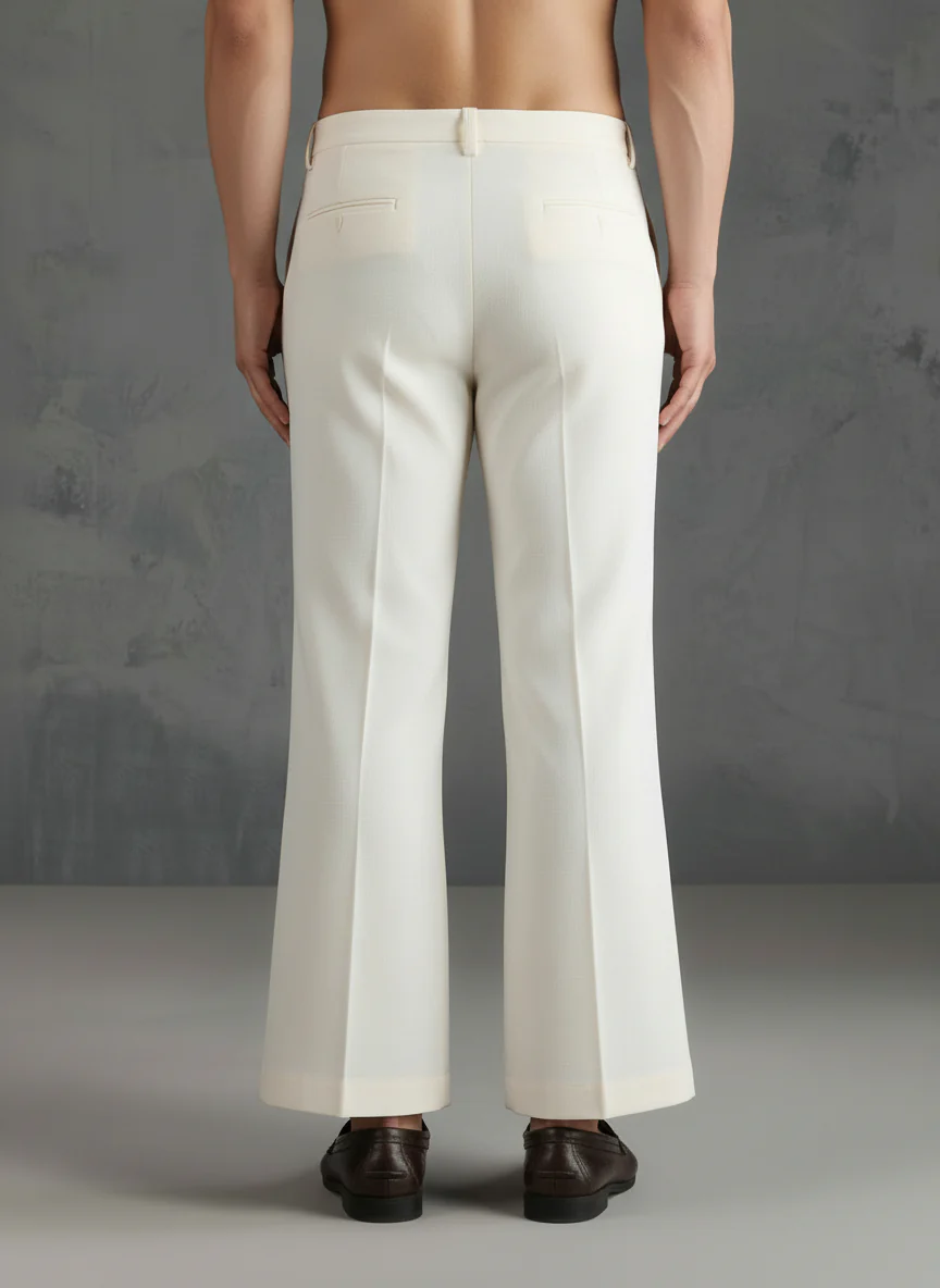Cream Wide Leg Silk Blend Pant - Image 2